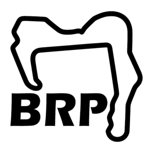 BRP race track outline vinyl decal in single-color design