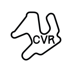 CVR race track outline vinyl decal in single-color design
