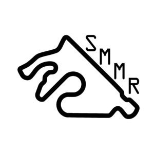 SMMR race track outline vinyl decal in single-color design