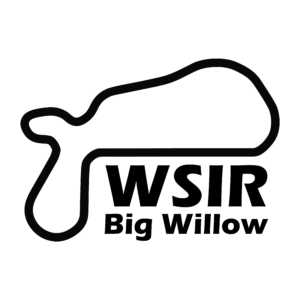 WSIR Big Willow race track outline vinyl decal in single-color design