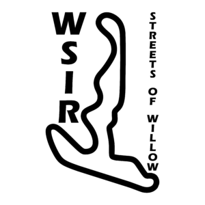 WSIR Streets of Willow race track outline vinyl decal in single-color design