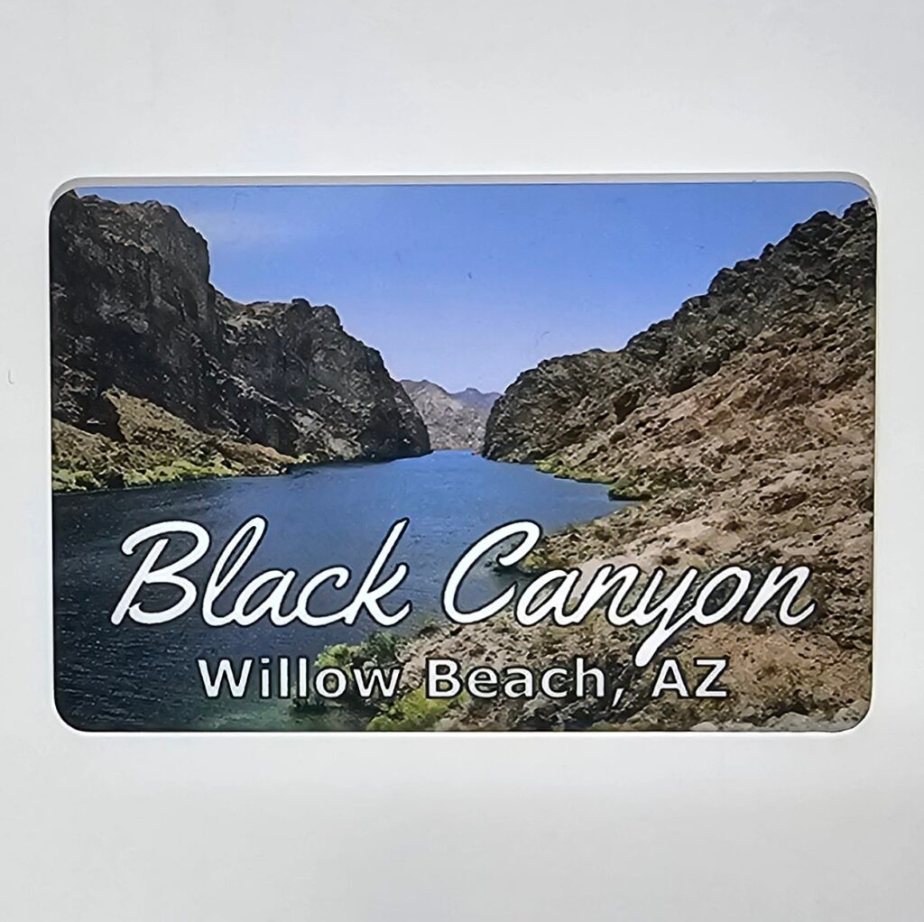 lack Canyon Willow Beach Arizona magnet with river and canyon cliffs