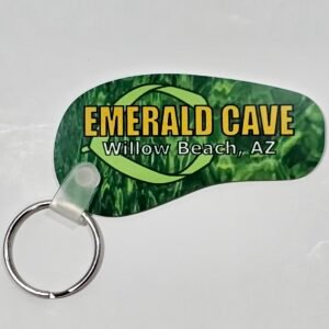 Emerald Cave Willow Beach Arizona flip flop keychain with green water texture