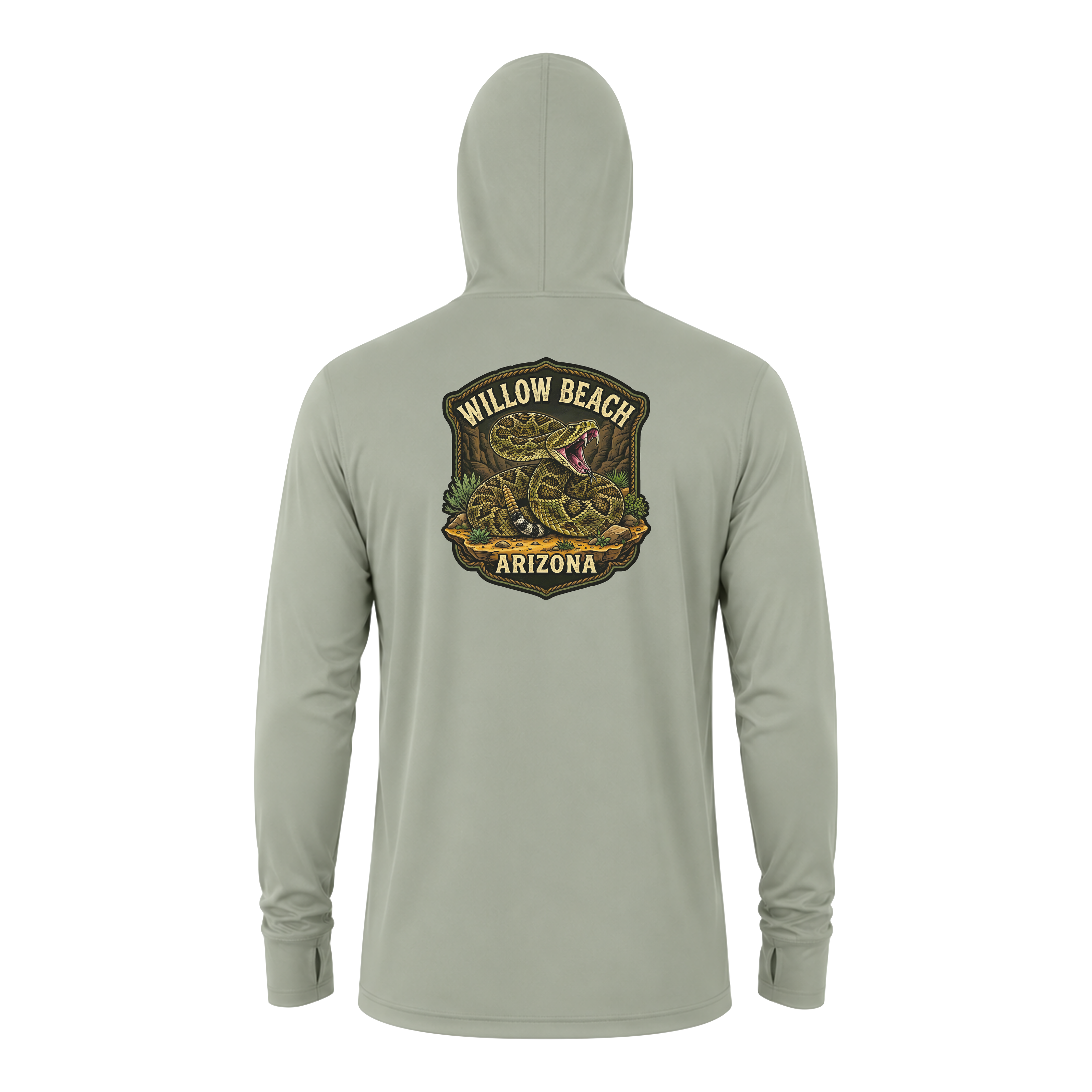 Willow Beach Rattlesnake UPF50+ Hooded Long Sleeve - Image 2