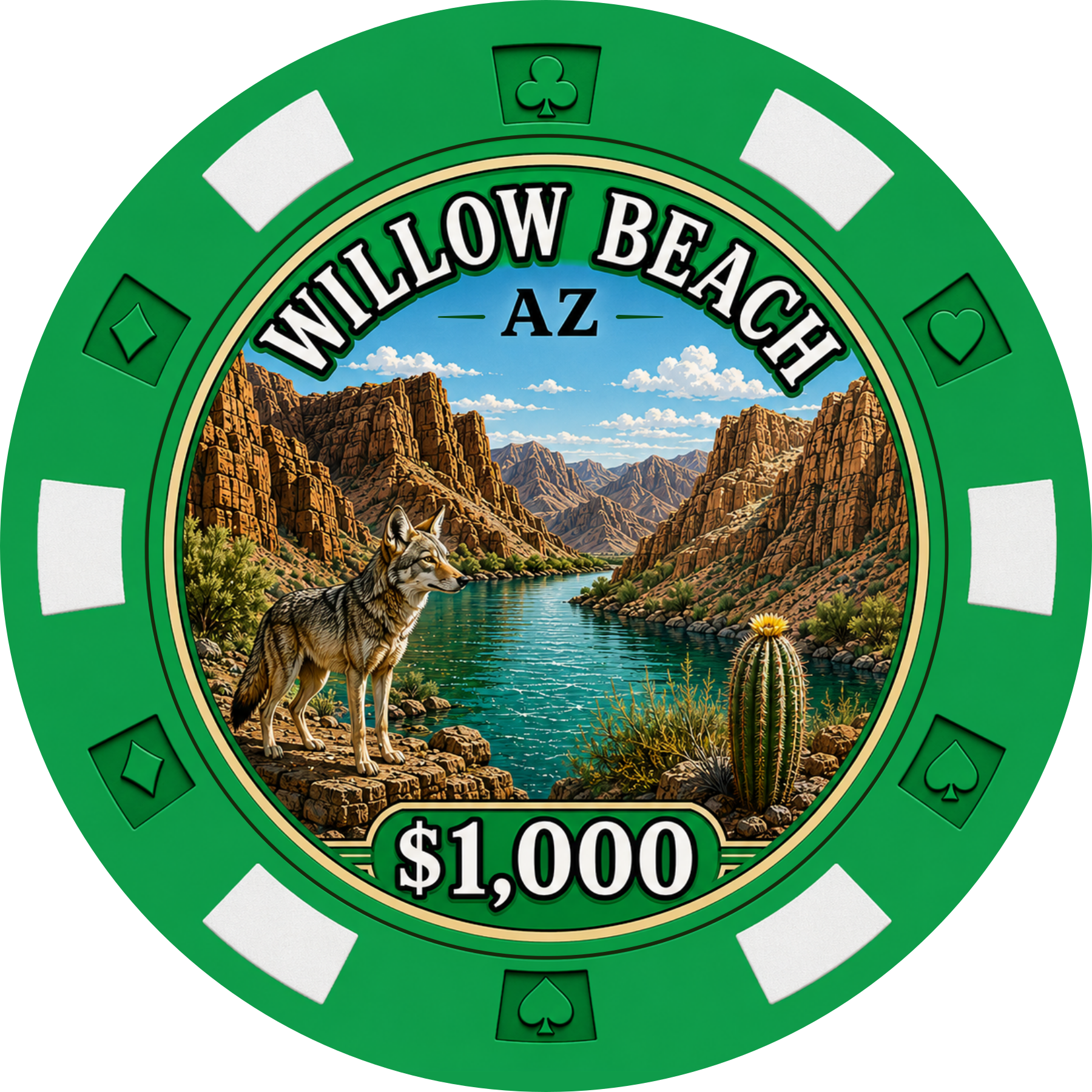 Willow Beach Poker Chip Keychain - Image 2