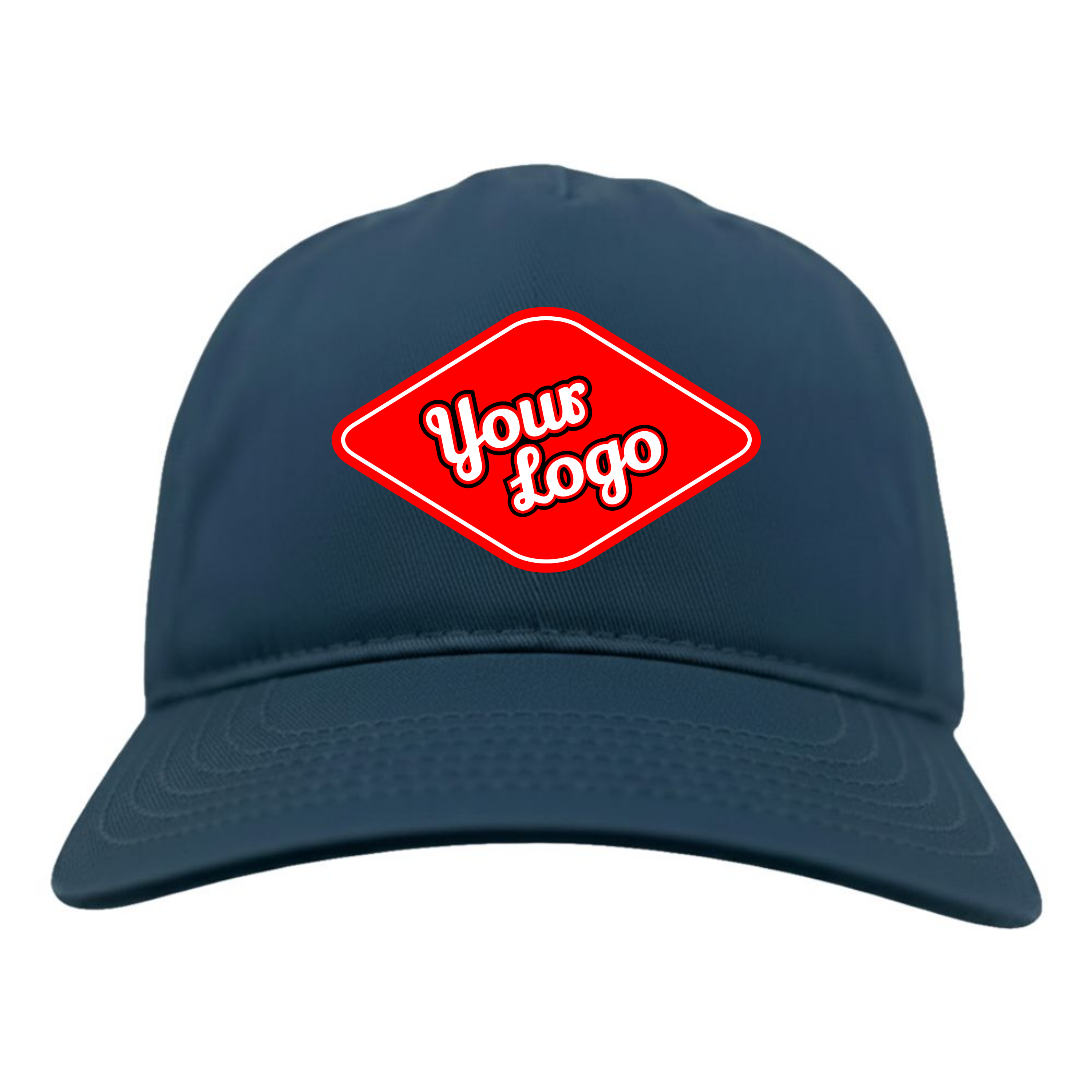 Pacific blue Econscious EC7087 custom unstructured five-panel hat featuring Your Logo Here Graphic Placeholder